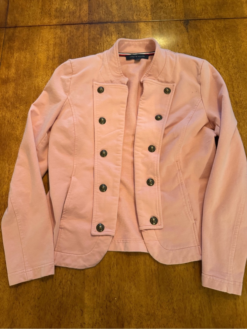 Tommy Hilfiger Women’s Pink Military-Style Button Jacket